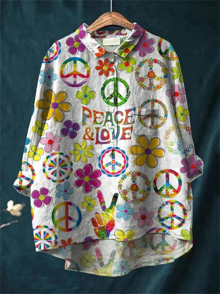 Hippie stiliaus "Taikos" marškinėliai