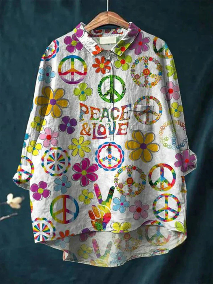 Hippie stiliaus "Taikos" marškinėliai