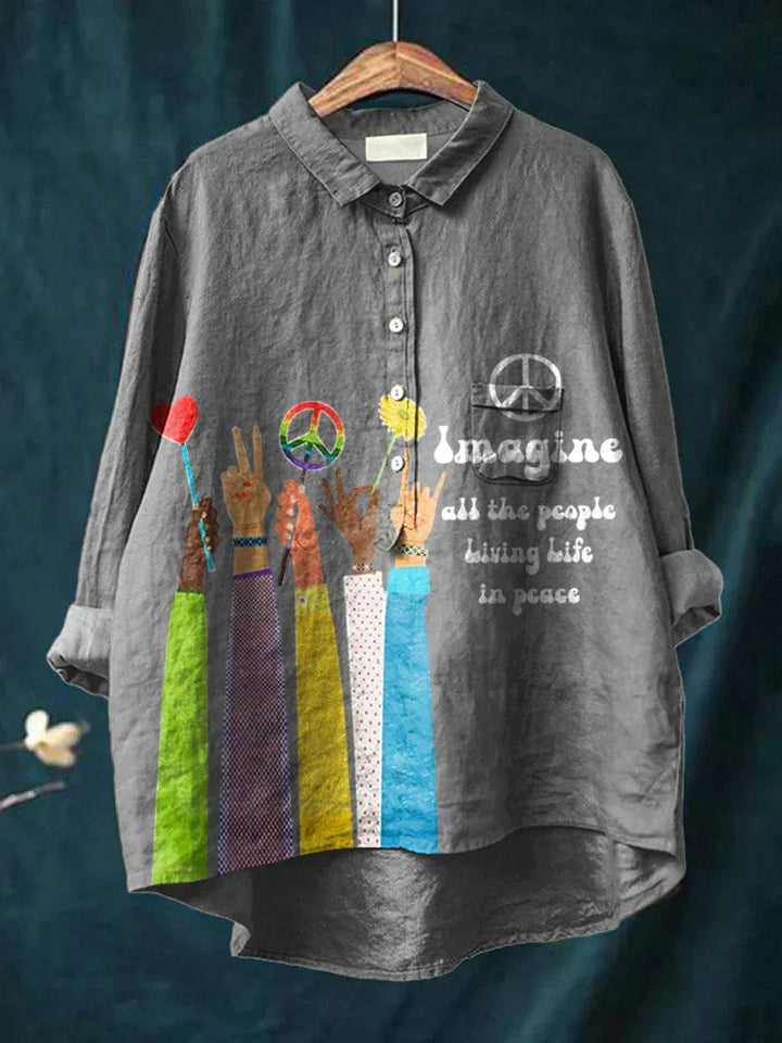 Hippie stiliaus "Taikos" marškinėliai